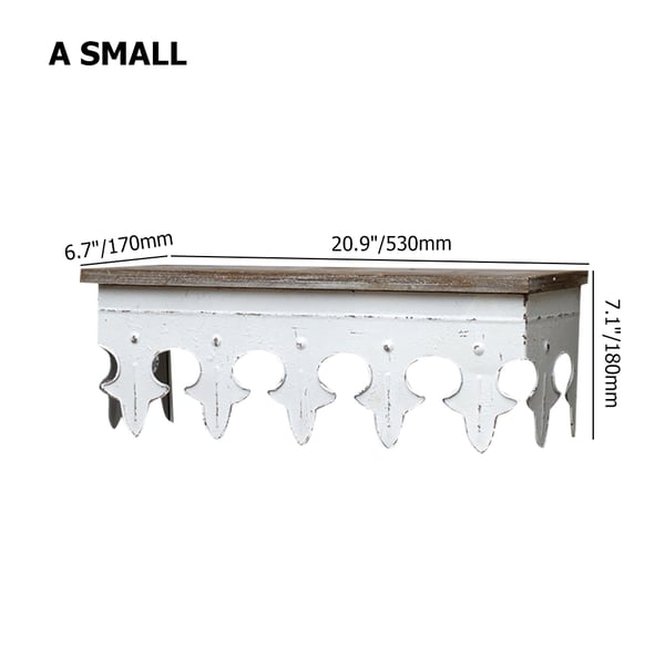 Distressed White Wall Shelving Set of 2 Homary UK