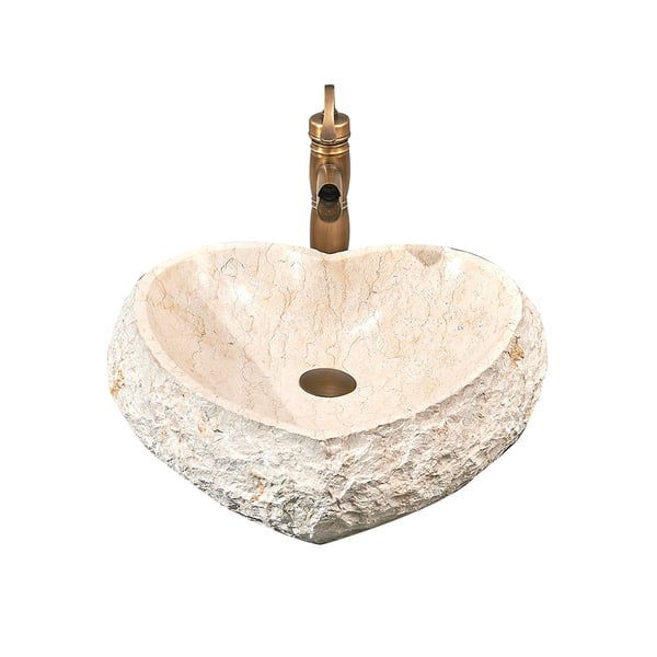 Vessel Natural Stone Bathroom Wash Sink Heart ShapeHomary
