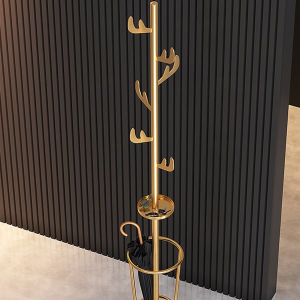 Modern Coat Rack with Umbrella Stand in Metal & Marble Homary