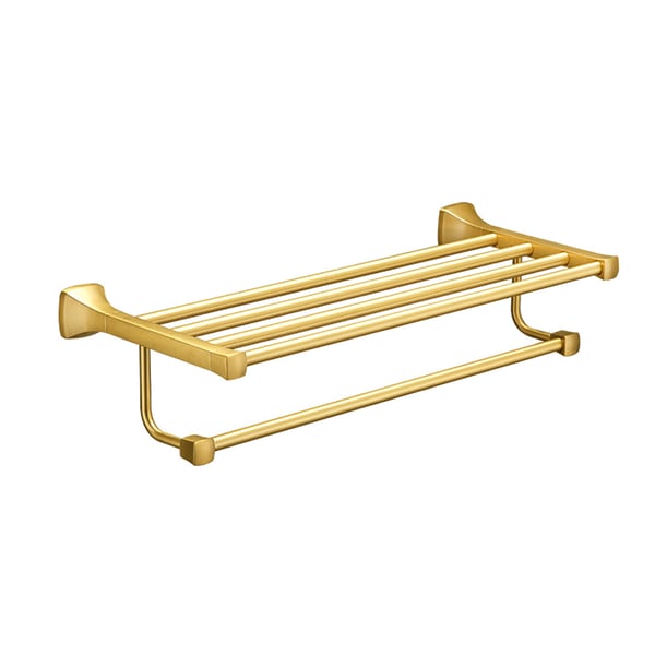 Modern Towel Stand Bathroom Shelf in Brushed Golden Homary UK