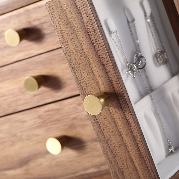 4 Drawers Walnut Classic Jewelry Box Jewelry Organiser Case Homary UK