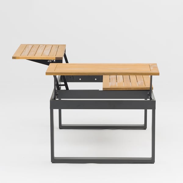 Extendable Rectangle Outdoor Coffee Table with Wood-top | Homary