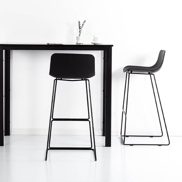 900mm Black Bar Stool Counter Height with PP seat and Steel FrameHomary