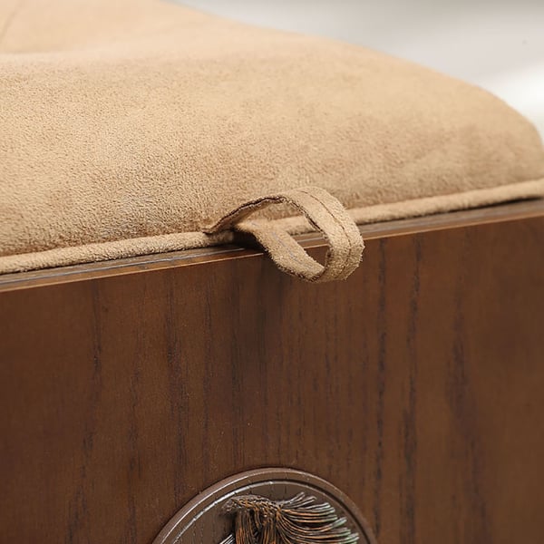 Retro FlipTop Storage Square Wood Stool Ottoman Homary UK