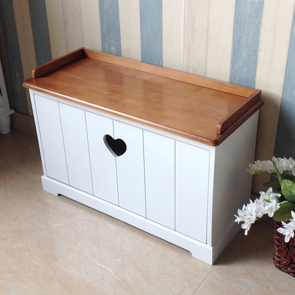 Contemporary Wood Entryway Bench with Shoe StorageHomary