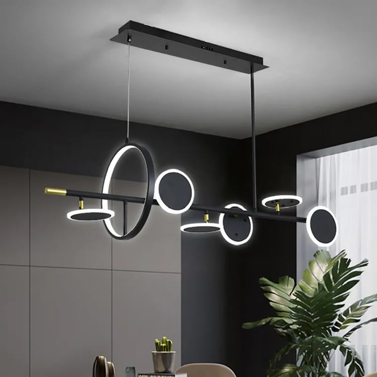 Lampade rotonde minimaliste Sputnik Kitchen Island Light Light in nero e oro