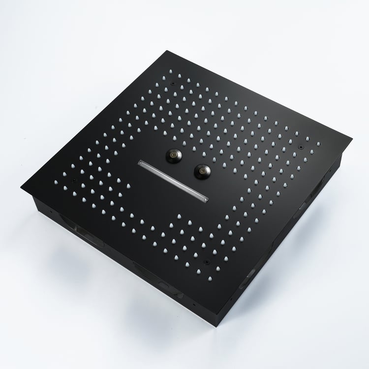 16" Square Ceiling Showerheads 3 Function 304 Stainless Steel Bathroom LED Shower Head