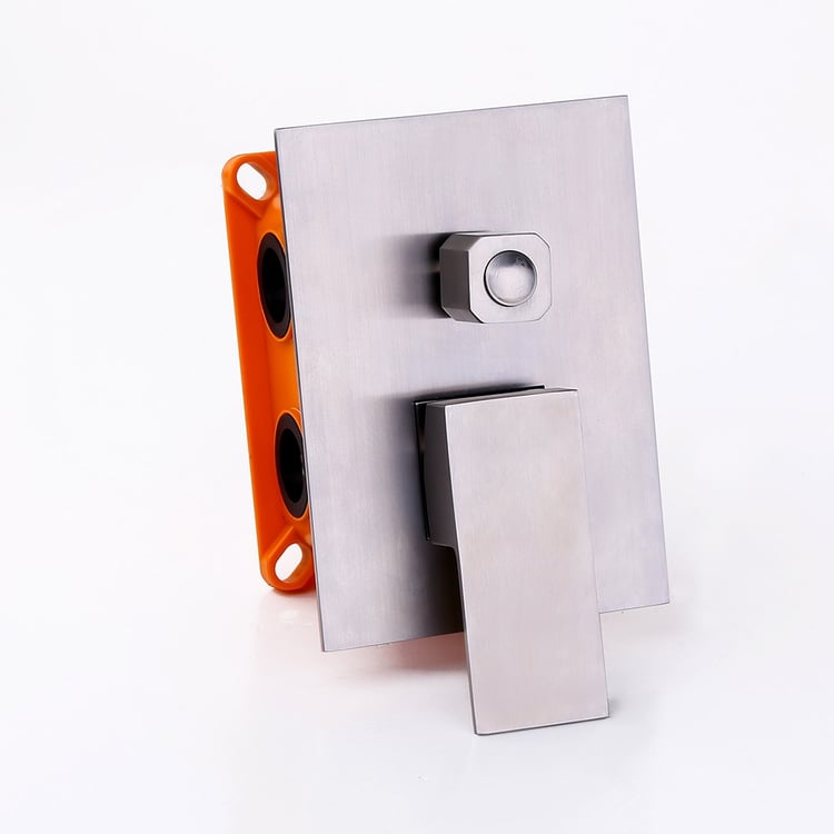 Square Three-function 3-Outlet Shower Valve & Trims in Brushed Nickel