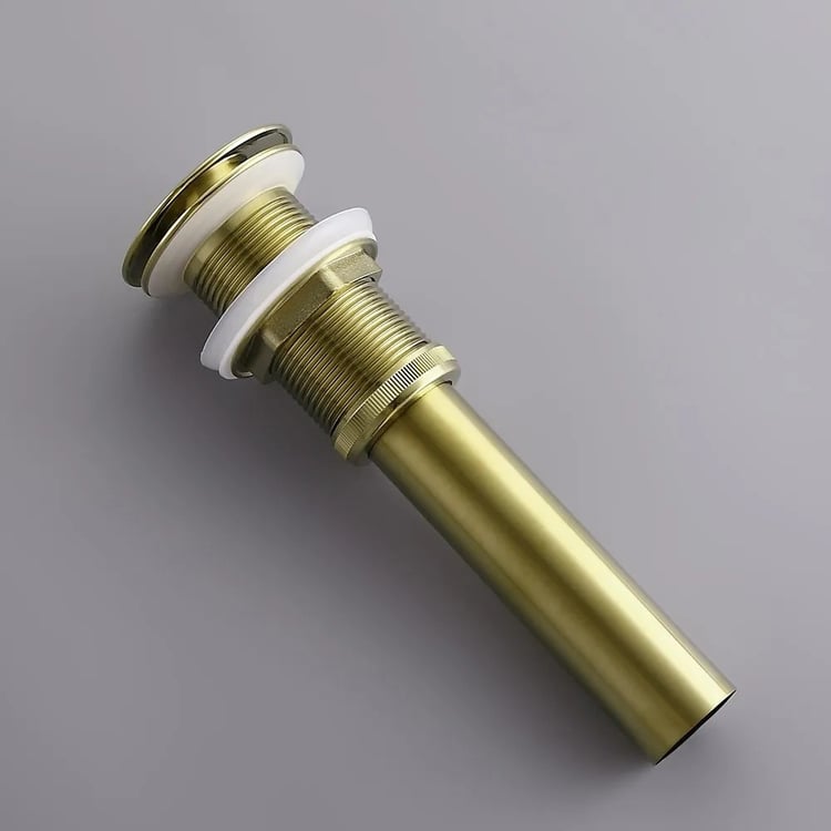Modern Brushed Gold Vessel Bathroom Sink Pop Up Drain Without Overflow