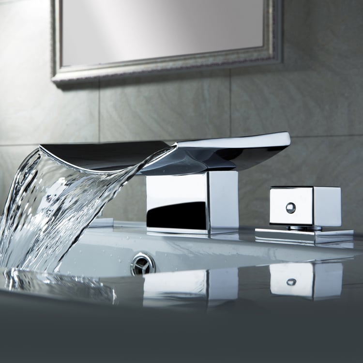 Grop Contemporary Waterfall Bathroom Faucet Chrome