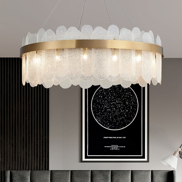 Revel Modern Round 10-Light Tiered Clear Glass Chandelier