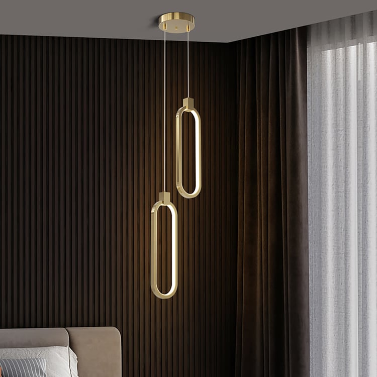 2-Light Pendant Light Geometrical Shape Ceiling Light Adjustable Height