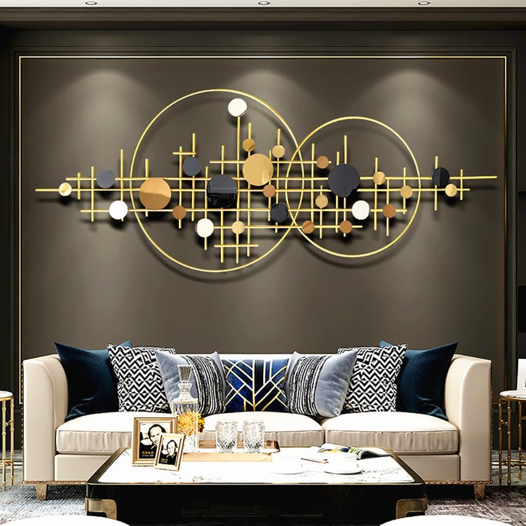 3D Glam Big Gold Kulatý Nástěnný dekor Unikátní dekorativní kovový domácí závěsný umělecký obývací pokoj