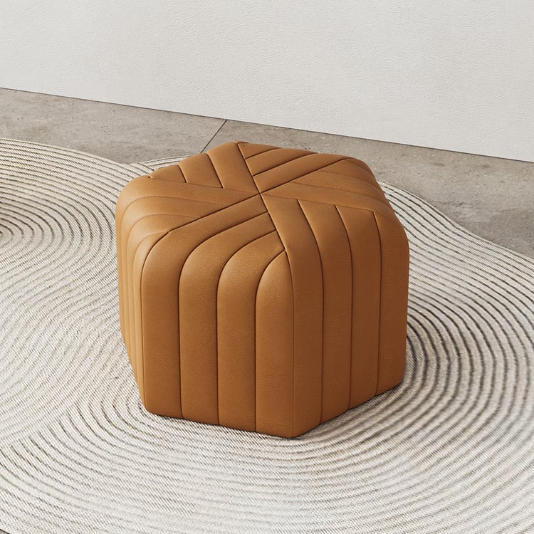 Pouf hexagonal large en velours