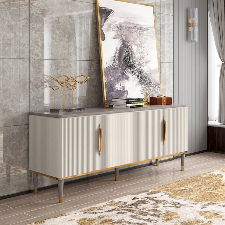 Mueble TV moderno, blanco y con almacenamiento