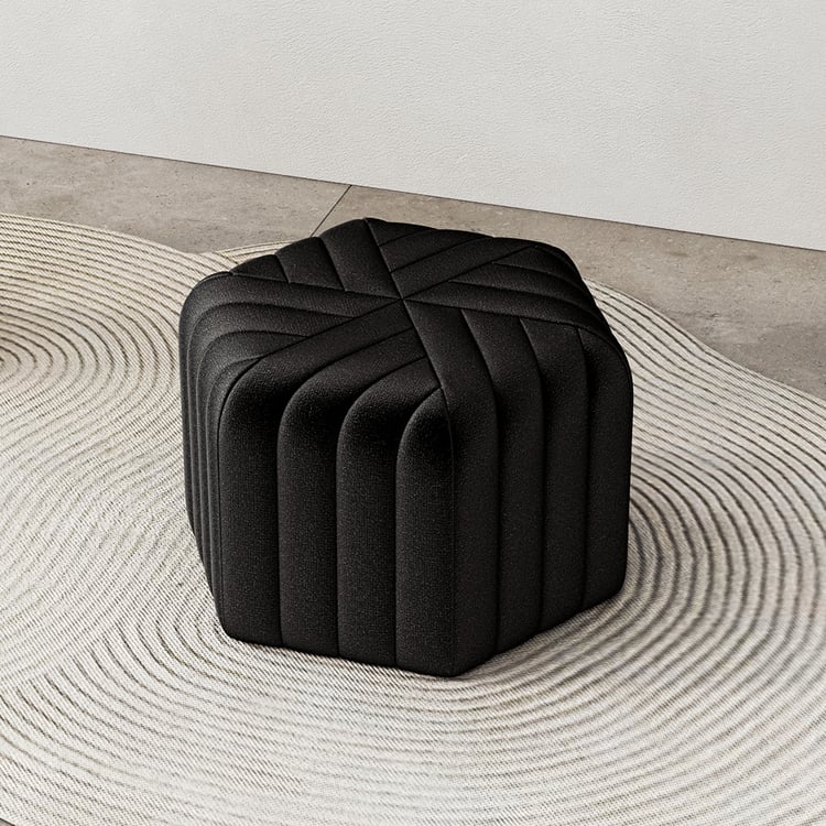 Pouf hexagonal large en velours