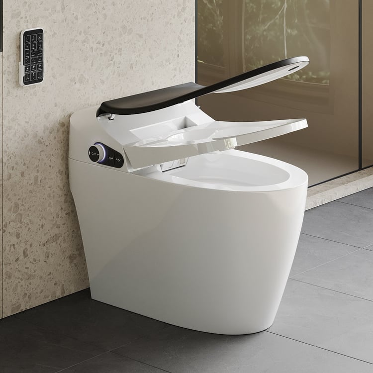 Hynova AX2 Automatic Smart Bidet Toilet with Auto Open/Close Lid Black 1.28 GPF