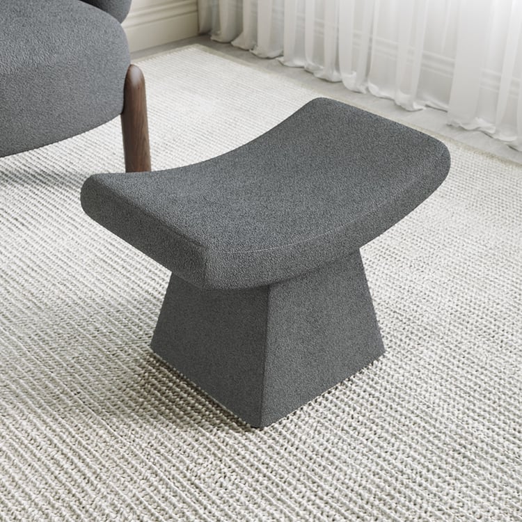 Boucle Curve Ottoman Unikátní podnožka