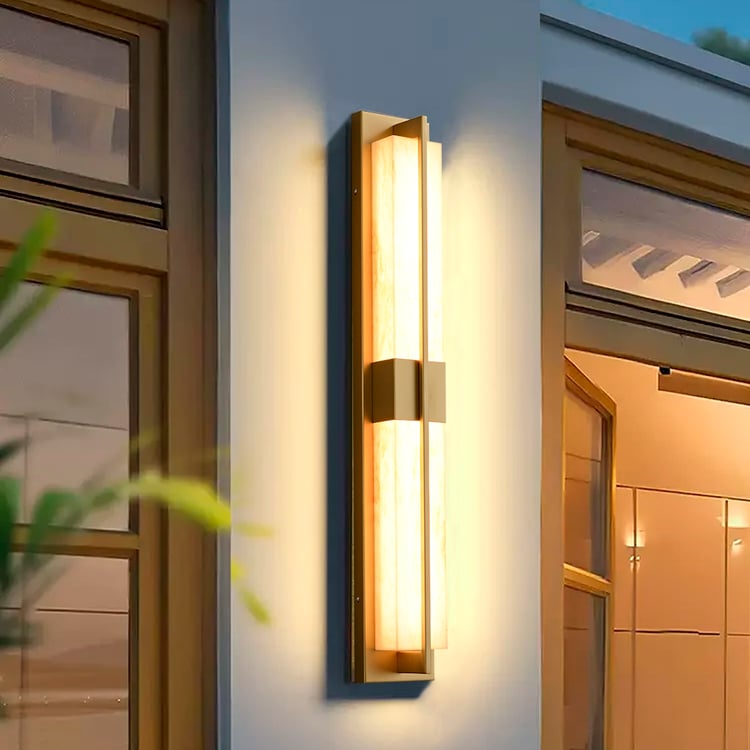 31" Gold LED Outdoor Wall Lighting Modern Waterproof IP65 Outside Wall Sconce for House
