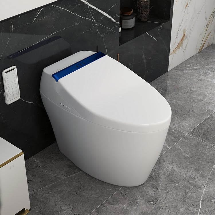 Hynova AX6 Automatic Smart Bidet Toilet with Deodorizing Function White & Blue 1.28 GPF