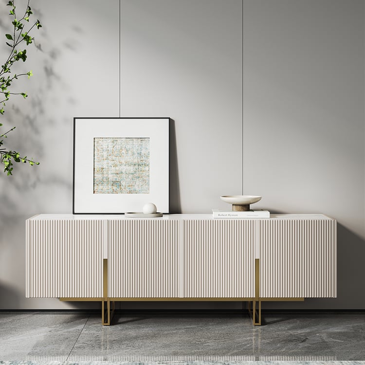 Grovyn 1500mm Sintered Stone Top Fluted TV Stand with Storage