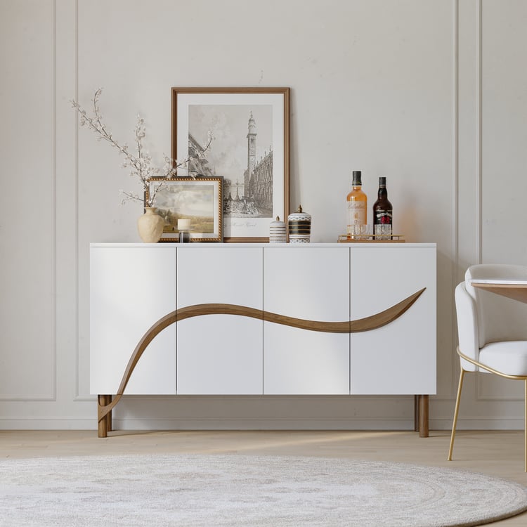 1600mm White & Walnut Sideboard Cabinet