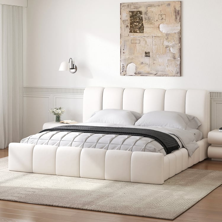 Humply Modern lederen wingback 180 cm* 200 cm bedframe met gestoffeerd hoofdeinde