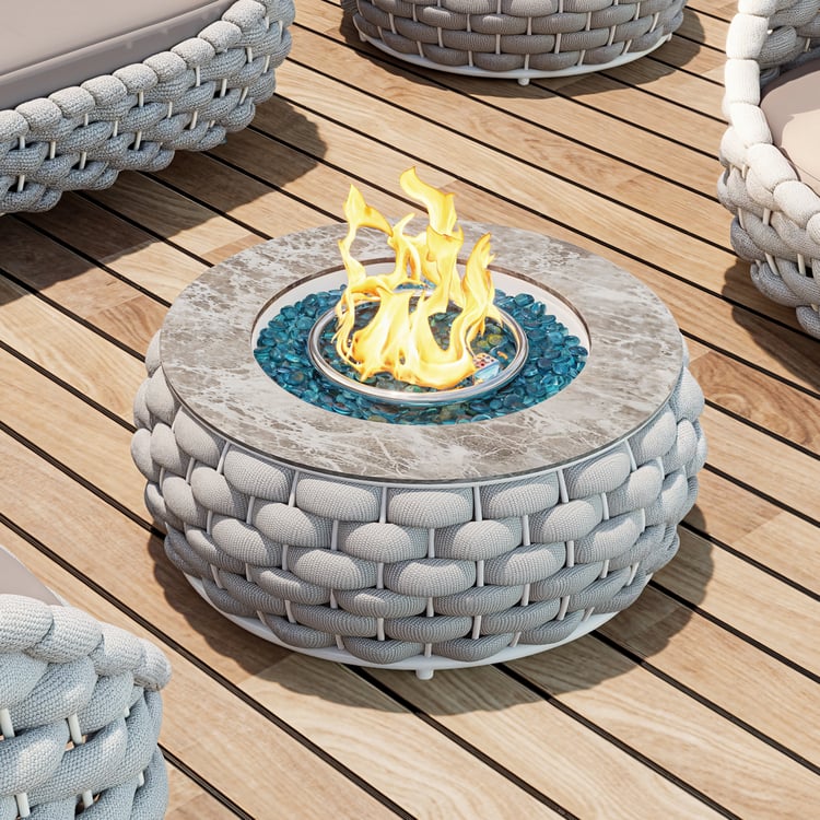 Tatta Weave Round Propane Outdoor Fire Pit