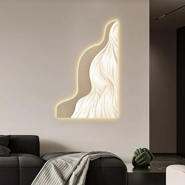 39.4" Modern Wall Art Home Decor Built-in LED Lights
