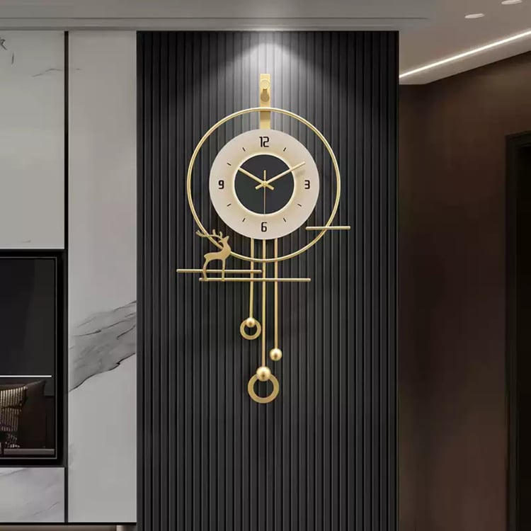 Horloge murale numérique moderne surdimensionnée avec bande lumineuse LED
