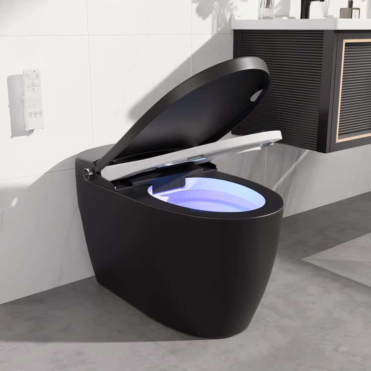 Hynova AX5 Automatic Smart Bidet Toilet with Multi-Function Black 1.28-1.36 GPF