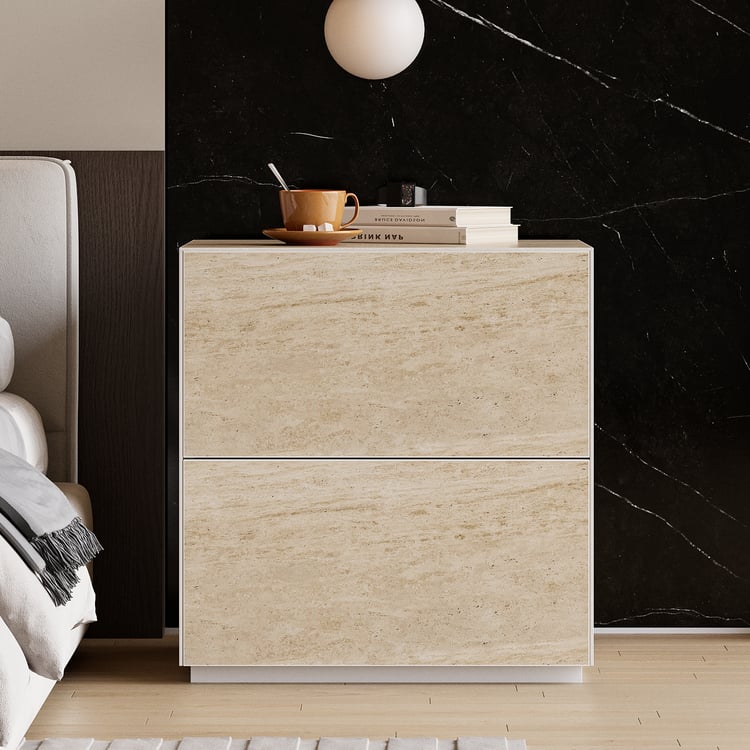 Sintered Stone 2-Drawer Bedside Table