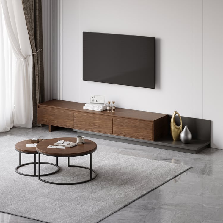 Ensemble meuble bas et table basse Fero TV, extensible de 2000 mm à 3600 mm