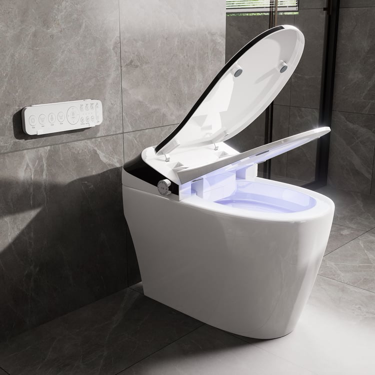 Automatic Toilet One-Piece Floor Mounted Self Clean Smart Toilet Vertical Outlet