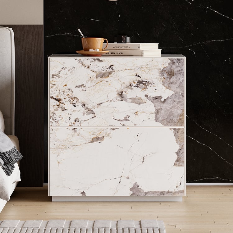 Sintered Stone 2-Drawer Bedside Table