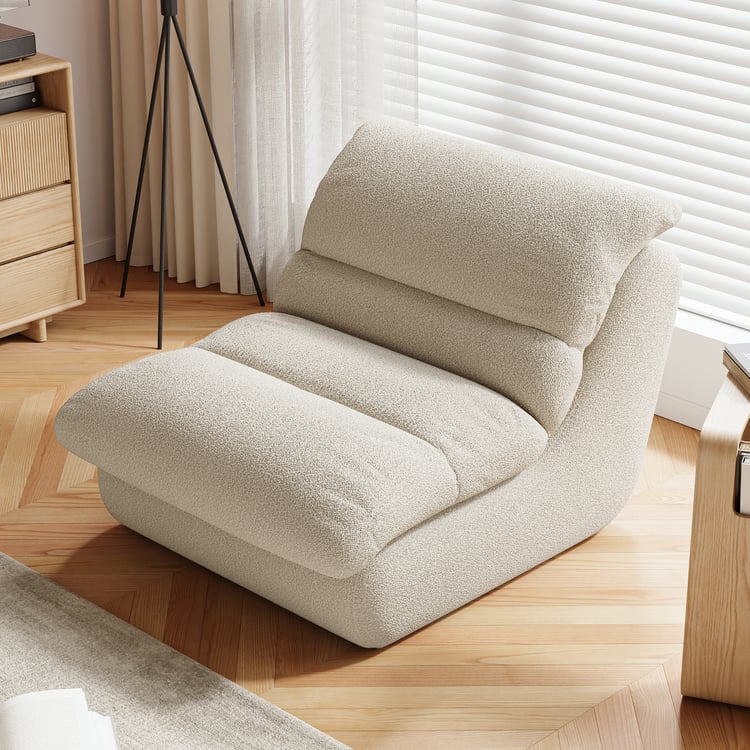 Fauteuil d'appoint rembourré sans accoudoirs en chenille