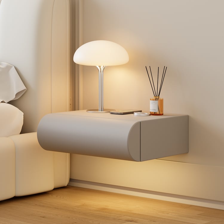 Humply Leather Floating Smart Nightstand with Drawer