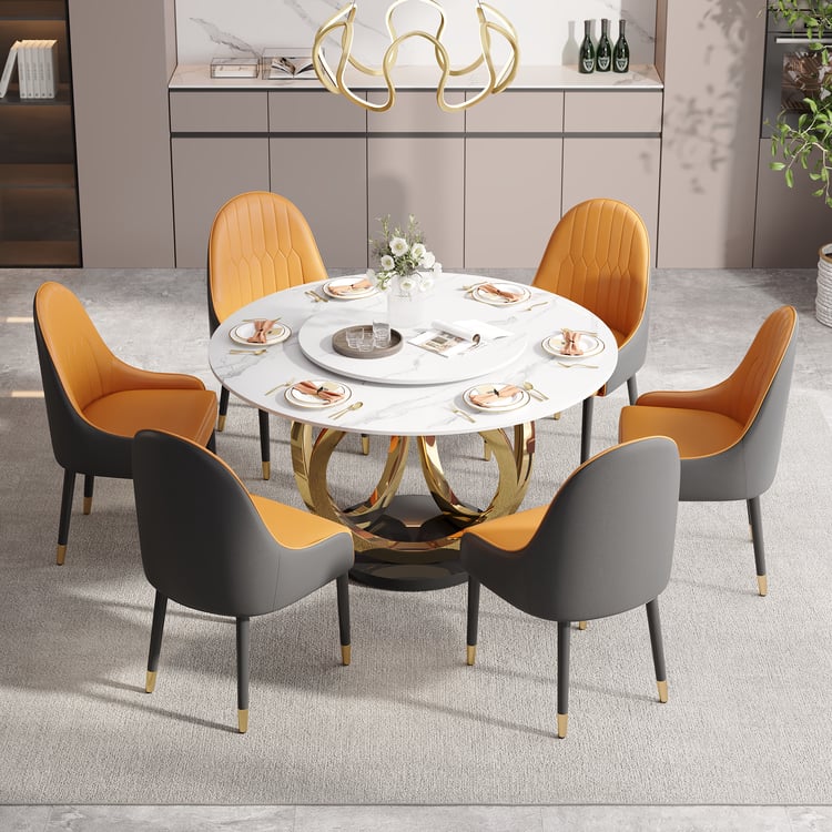 1500mm Large Round Lazy Susan Dining Table for seats 6-8 People White