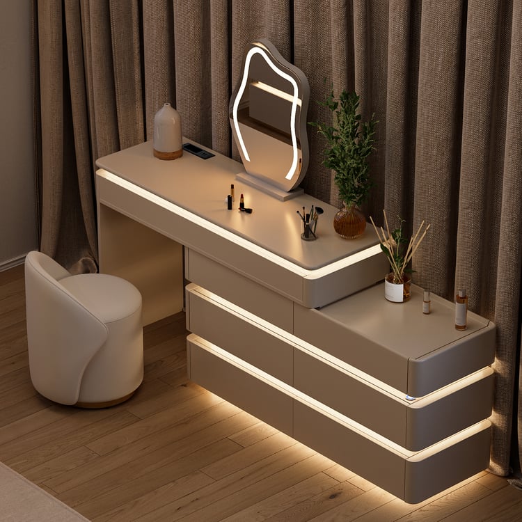 Coiffeuse rétractable Lumio Smart Makeup Vanity 1200 mm avec miroir et lumières