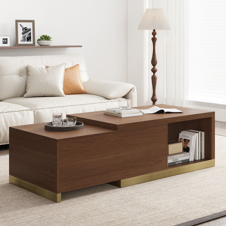 Mordelle Rectangle Extendable Walnut Coffee Table(1000mm -1800mm)
