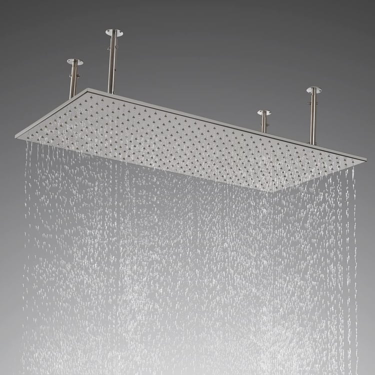20"x40" Ceiling Mounted Rain Shower Head Modern Luxurious Stainless Steel Rectangle 