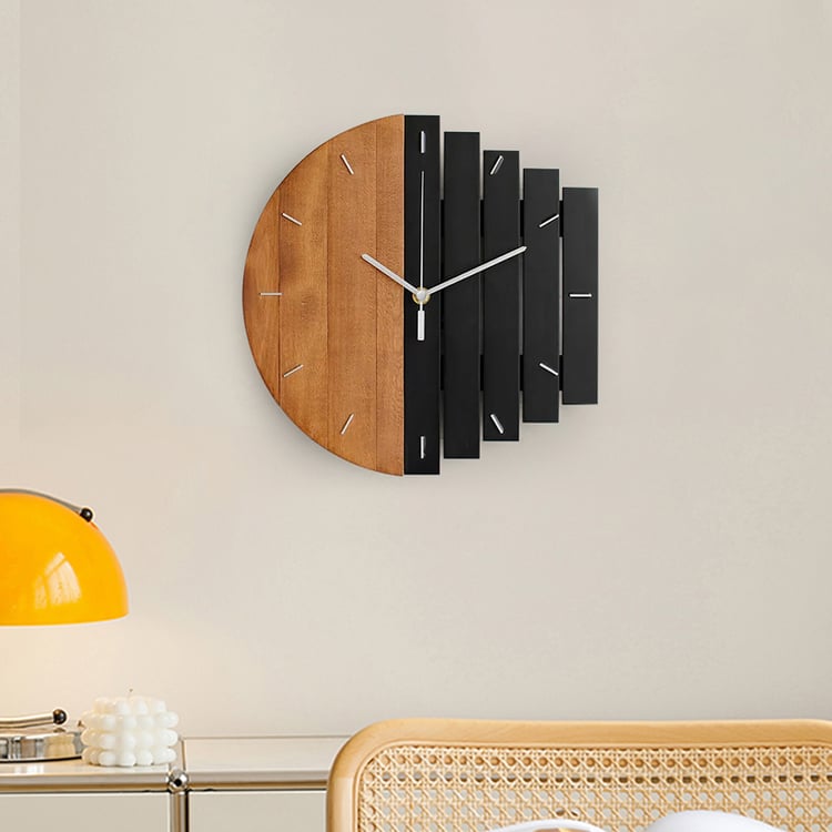 Orologio da parete in legno astratto rustico da 11,8 pollici per soggiorno, casa, decorazione artistica