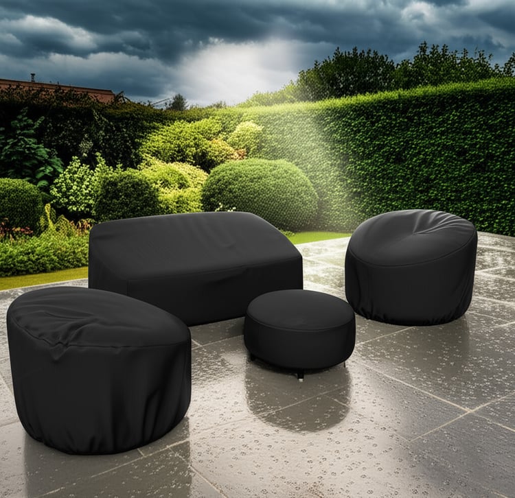 Housses de meubles de patio d'extérieur imperméables en toile résistante 600D