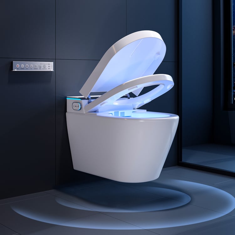 WC douche mural intelligent avec fonction complète et efficacité d'économie d'eau