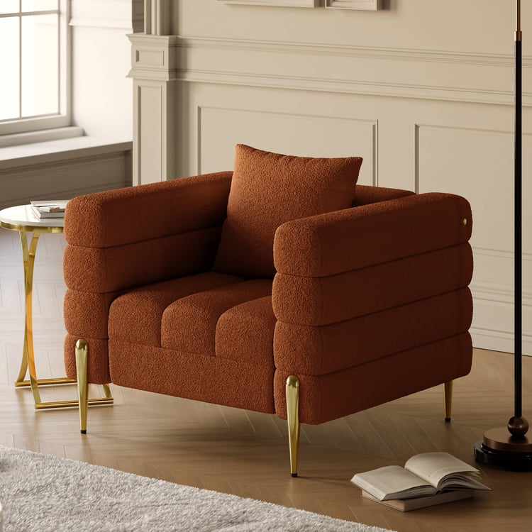 Fauteuil d'appoint rembourré Axial Boucle au fini doré