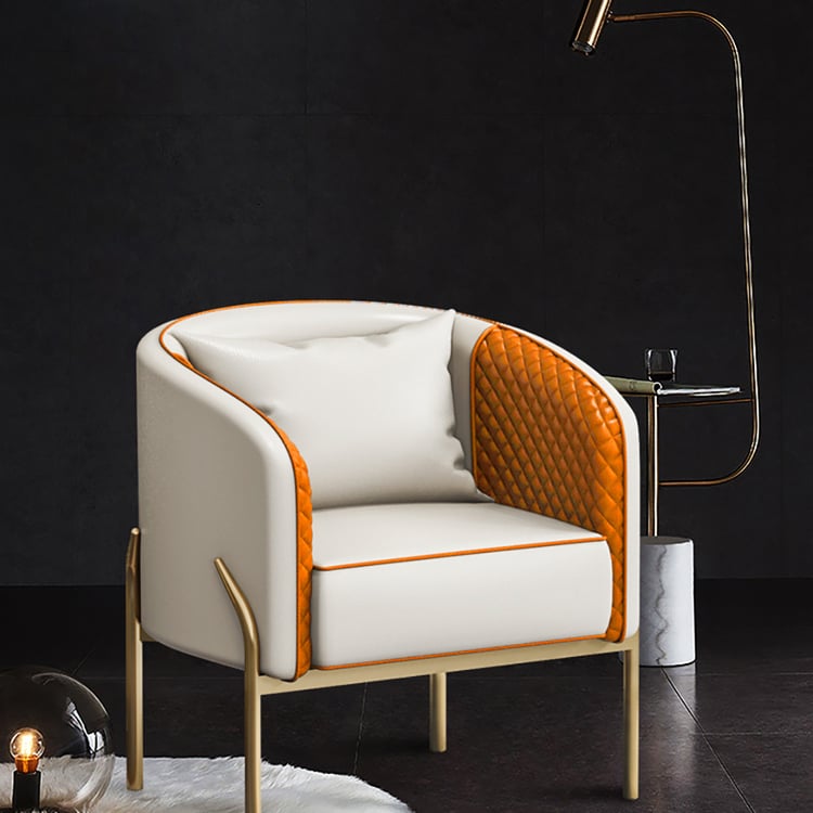 Fauteuil d'appoint moderne Fauteuil d'appoint capitonné rembourré en cuir PU doré