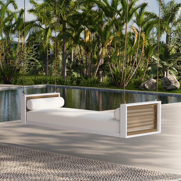 Outdoor Garden Swing Daybed with Cushion