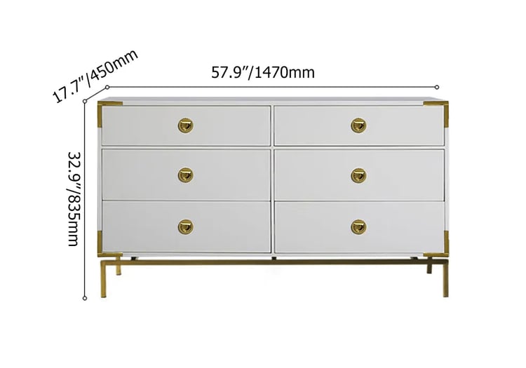 white and gold double dresser White Pearl Dresser – Origins by Alpine