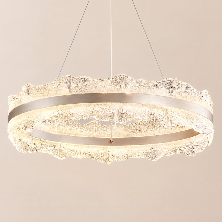 600mm Modern Acrylic Crystal Chandelier with Three Color Temperatures and Remote Control