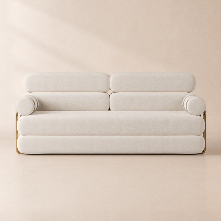 81" Queen 3-Seater Chenille Velvet 4 in 1 Futon Convertible Sleeper Sofa